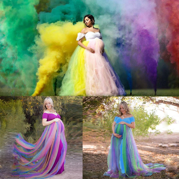rainbow maternity dress